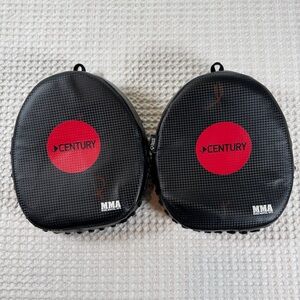 Century MMA Focus Mitts Pair Black Red Boxing Training Punch Pads